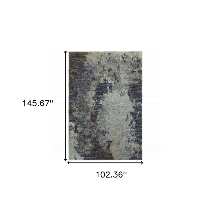 9' x 12' Abstract Power Loom Area Rug - Navy Blue