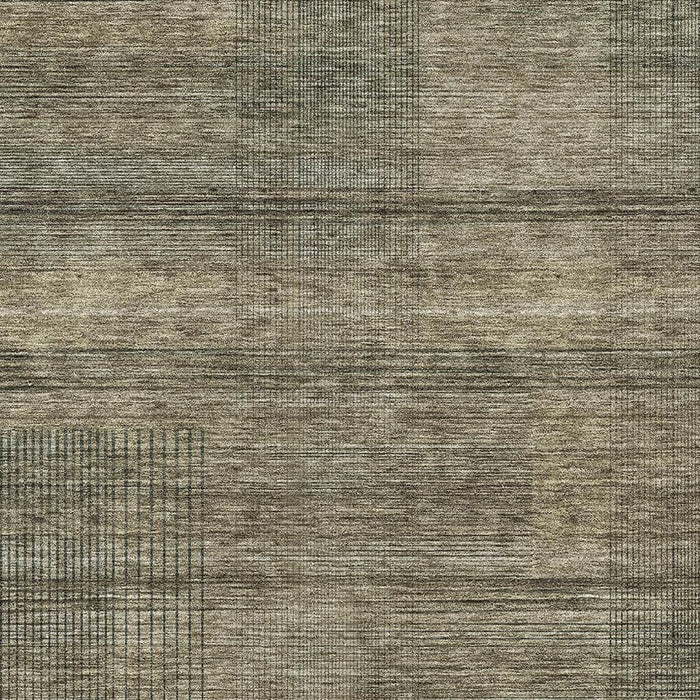 10' X 14' Striped Washable Area Rug With UV Protection - Brown