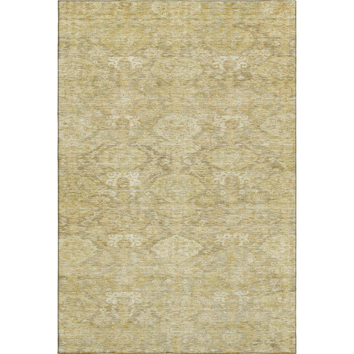 10' X 14' Damask Washable Area Rug With UV Protection (683956) - Wheat / Beige
