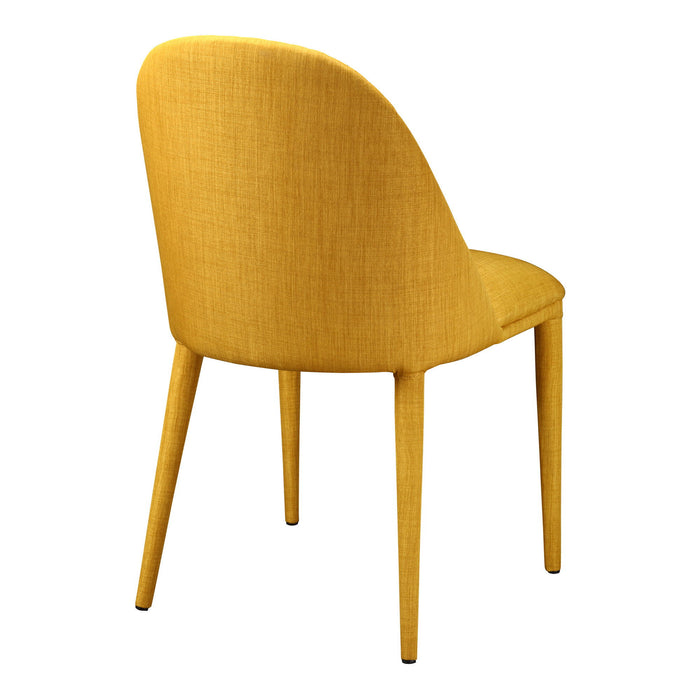 Upholstered Fabric Dining Side Chairs (Set of 2) - Yellow