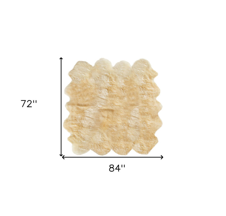 6' x 7' Sheepskin Handmade Area Rug - Gold