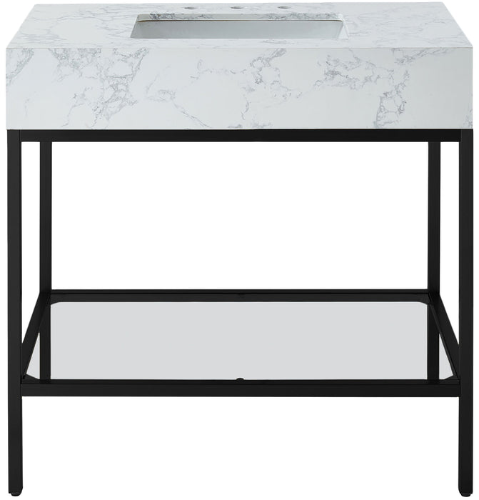 Marmo - Engineered Marble Bathroom Vanity With Black Base