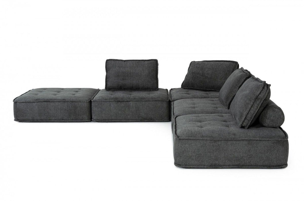 Modern Floor Pillow Modular Sectional Sofa - Charcoal