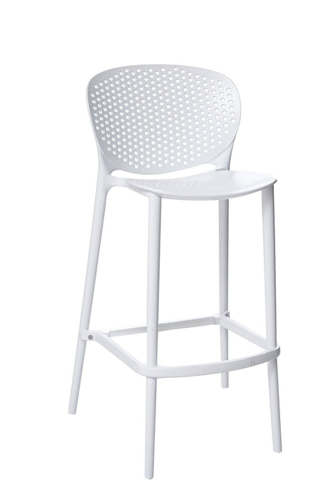 Heavy Duty Plastic Low Back Counter Height Bar Chairs (Set of 4) - White