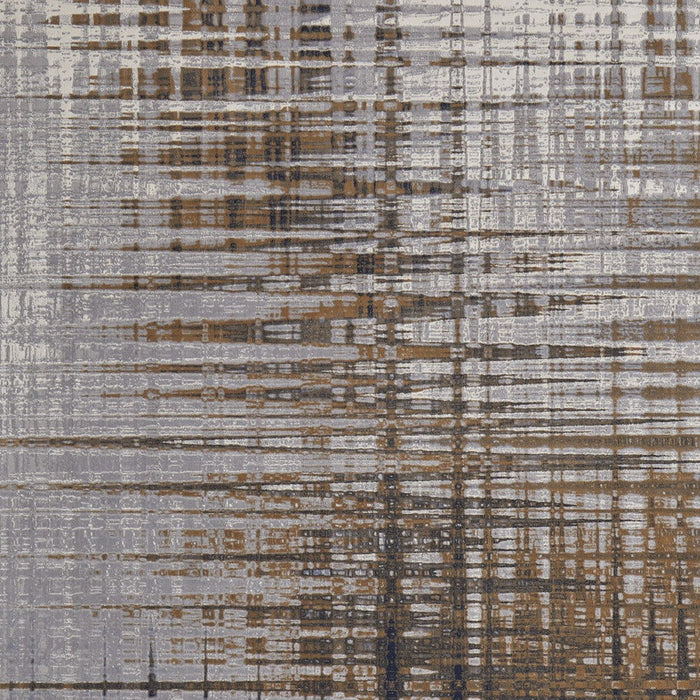8' x 10' Abstract Power Loom Area Rug - Blue Orange And Gray