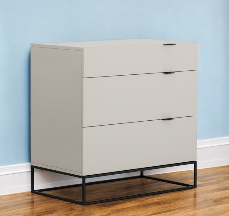 Manufactured Wood Three Drawer Chest - Gray