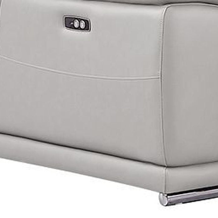 Leather Modular L Shaped Five Piece Corner Sectional - Ash / Gray