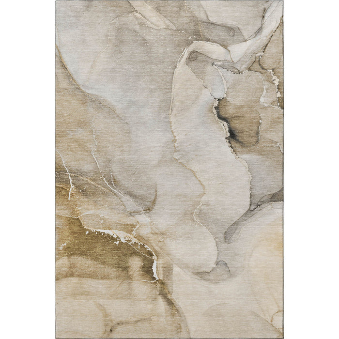 10' X 14' Abstract Washable Area Rug With UV Protection (647326) - Beige / Ivory