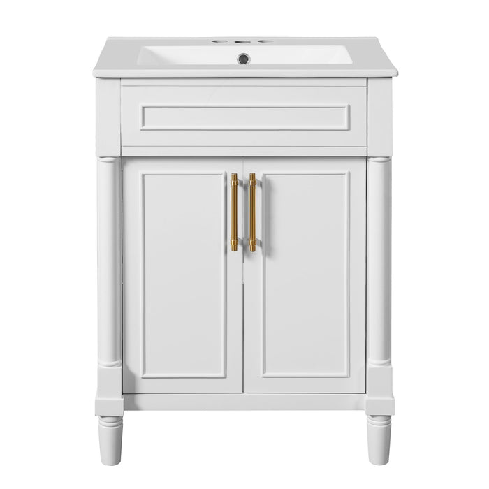Giga bathroom vanity with integrated sink, two-door cabinet, ideal for small to medium bathrooms, modern and functional design