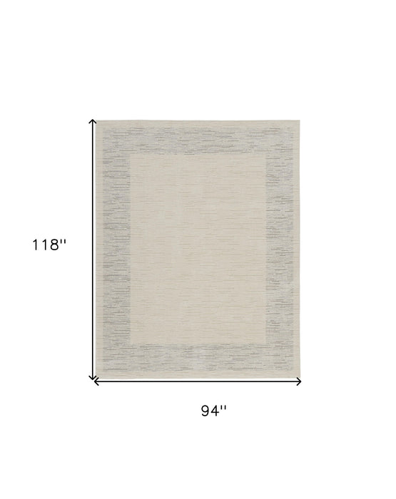 8' x 10' Abstract Power Loom Area Rug - Ivory And Gray