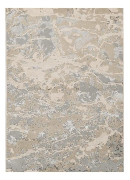 7' x 10' Machine Woven Abstract Indoor Area Rug - Sand Gray