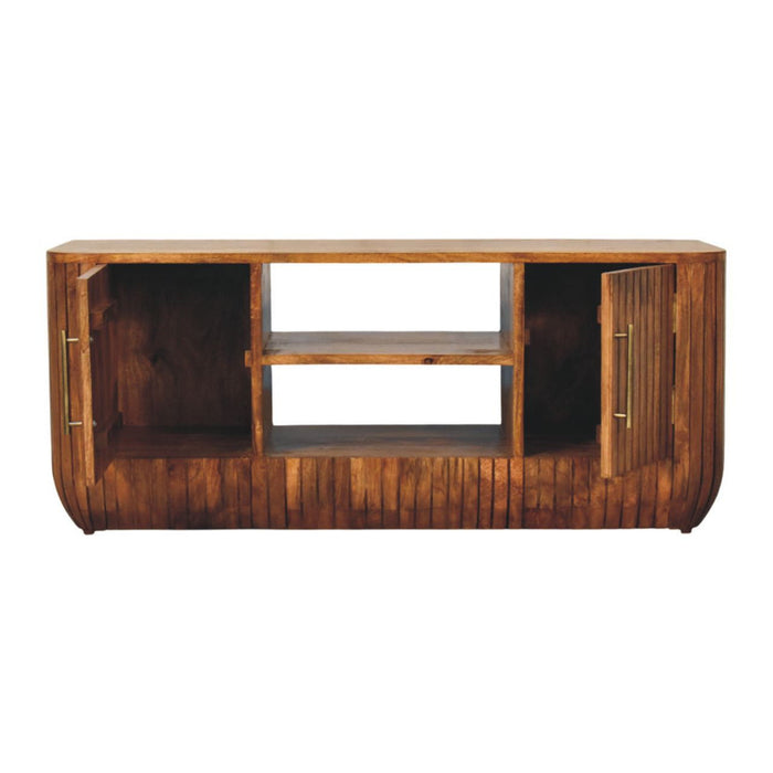 Solid Wood Console Table With Shelf With Drawer (723412) - Brown