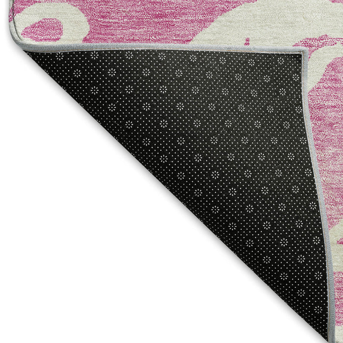 10' X 14' Damask Washable Area Rug With UV Protection (676908) - Blush / Ivory