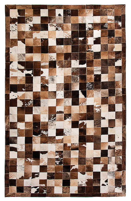 8' X 10' Cowhide Patchwork Area Rug (544486) - Brown