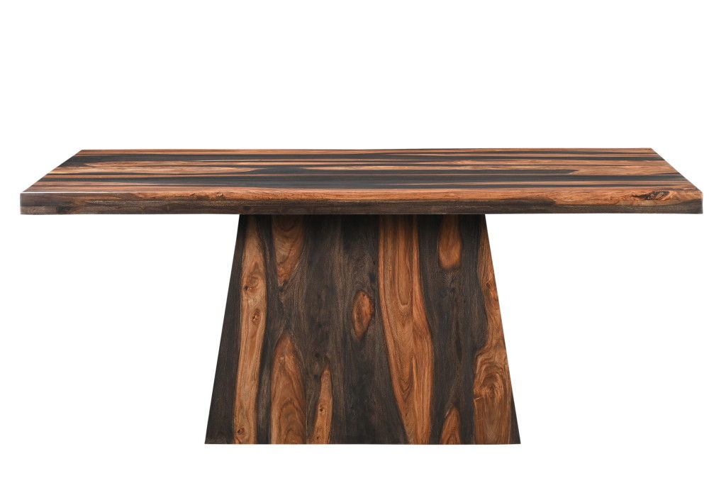 75" Solid Wood Pedestal Base Dining Table - Brown