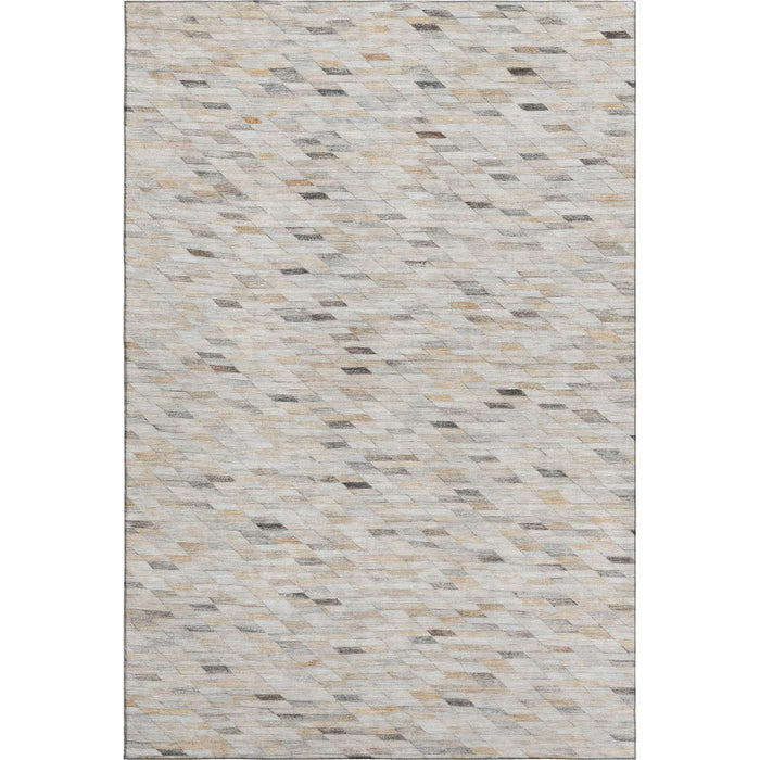 10' X 14' Geometric Washable Area Rug With UV Protection (696398) - Linen / Gray / Ivory