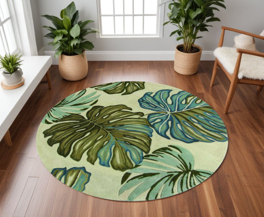 8' Round Wool Hand Tufted Area Rug - Ivory
