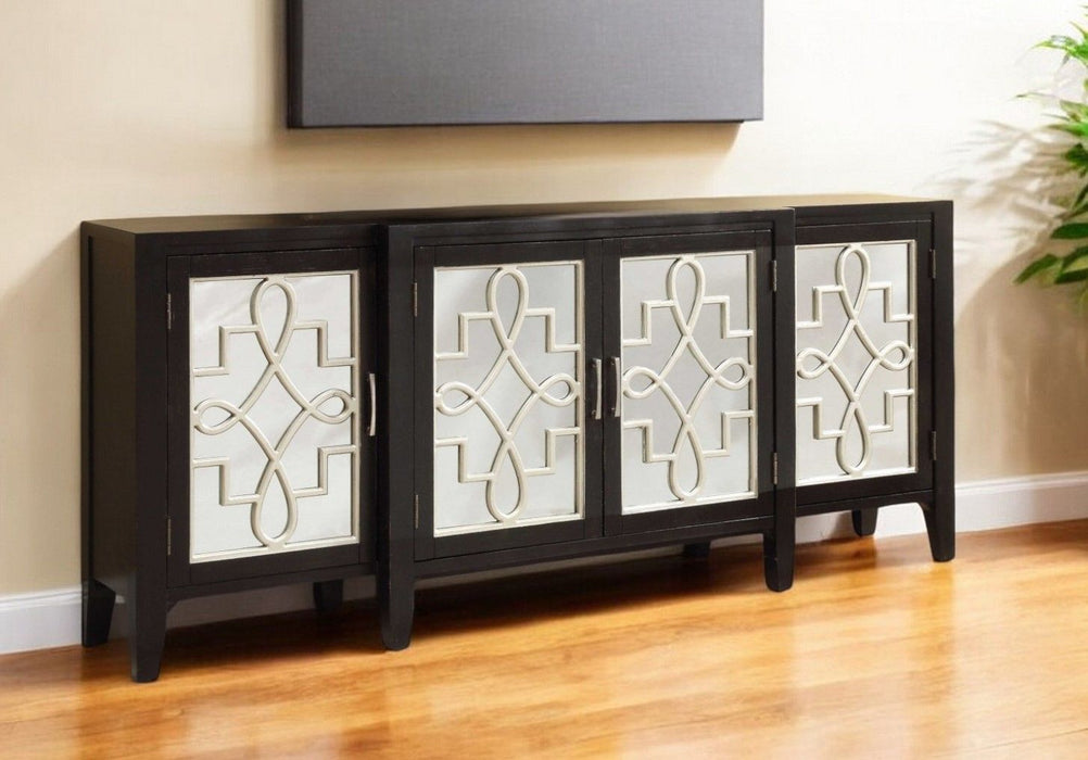 Solid Wood Console Table - Black
