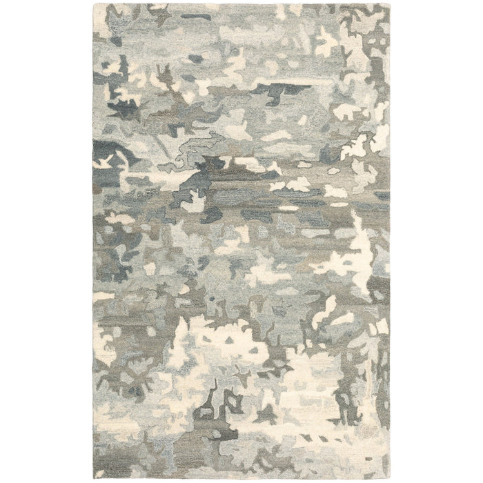 8' X 10' Wool Abstract Hand Tufted Area Rug - Gray And Charcoal