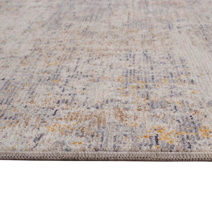 9' X 12' Abstract Area Rug With Fringe - Gray