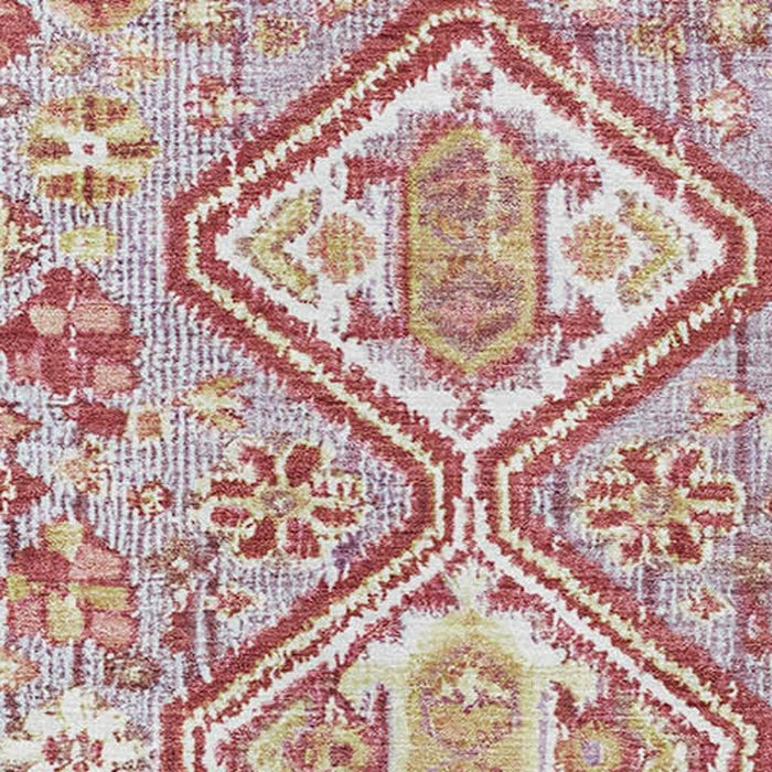 10' X 14' Geometric Washable Area Rug With UV Protection (705161) - Merlot / Lavender