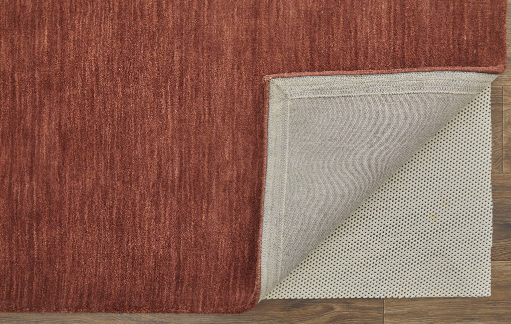 10' x 13' Wool Hand Woven Area Rug - Orange And Red