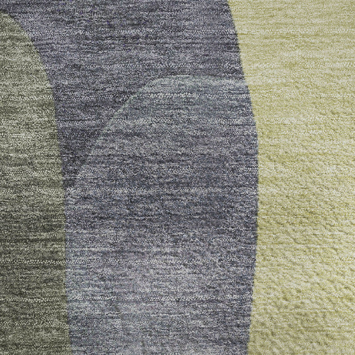 10' X 14' Abstract Washable Area Rug With UV Protection (706277) - Purple / Wheat