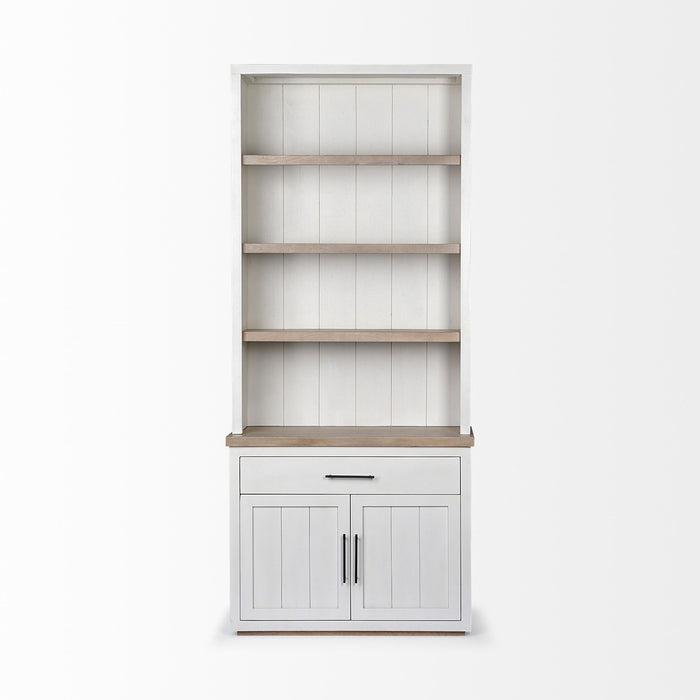 Three Tier Bookcase - Brown / White