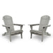 Set of 2 Giga outdoor wooden lounge patio chairs, folding cedar Adirondack chairs for garden relaxation, natural wood finish.