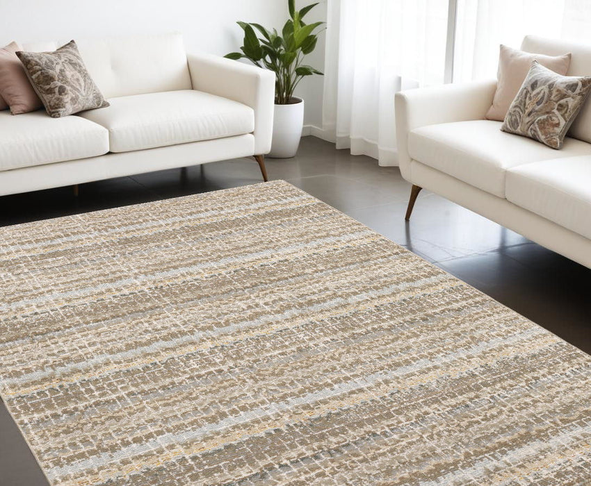 10' x 13.1' Abstract Power Loom Area Rug - Ivory