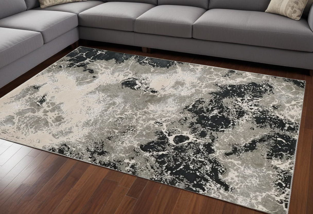 9' x 13' Polyester Area Rug - Silver
