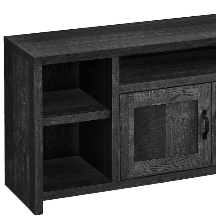 Cabinet Enclosed Storage TV Stand - Black