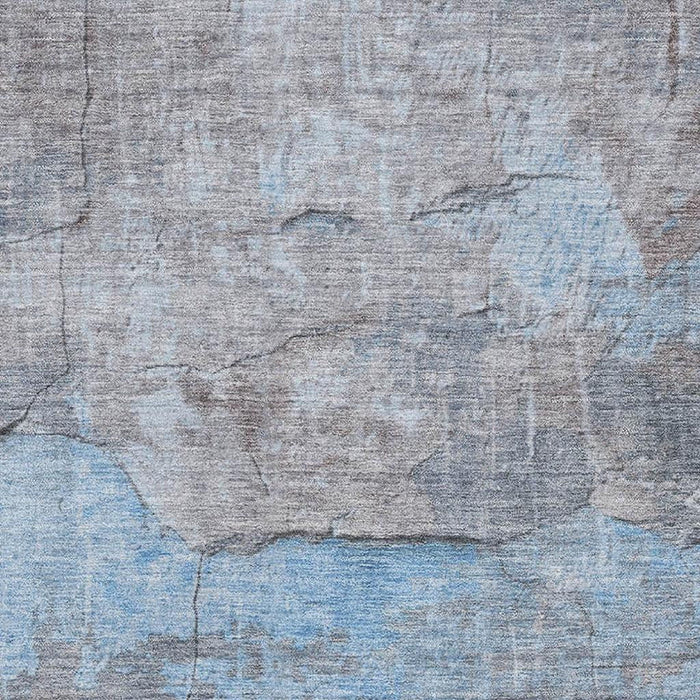 10' X 14' Abstract Washable Area Rug With UV Protection (701165) - Sky Blue / Gray / Silver