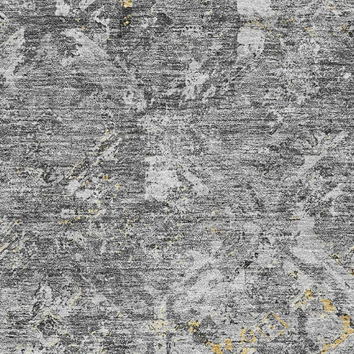 10' X 14' Diamond Washable Area Rug With UV Protection - Gray