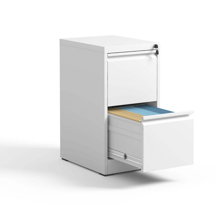 Giga steel vertical filing cabinet with lock, designed for A4, legal, and letter size documents, featuring multiple drawers.