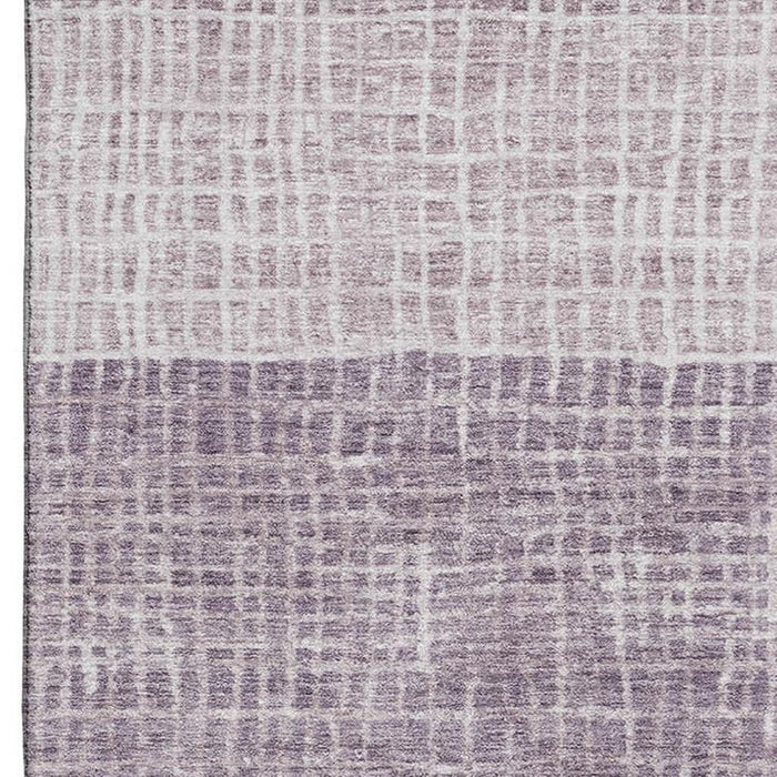 10' X 14' Geometric Washable Area Rug With UV Protection (705047) - Purple / Ivory