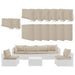 Giga 14-pack cushion covers for 7-piece wicker sectional sofa, zippered back and seat slipcovers with plush fabric upholstery.