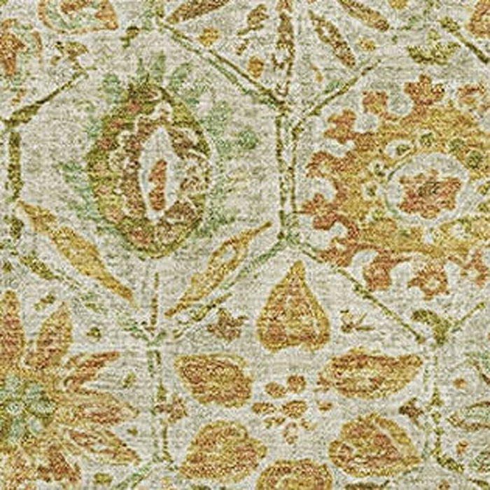 10' X 14' Floral Washable Area Rug With UV Protection (708649) - Beige / Gold