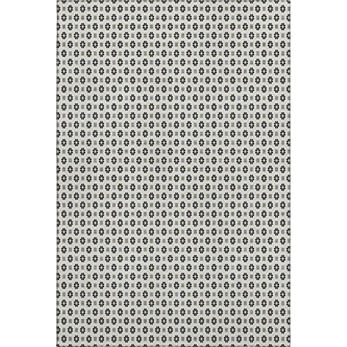 10' X 14' Geometric Washable Area Rug With UV Protection (693654) - Ivory / Black / Gray