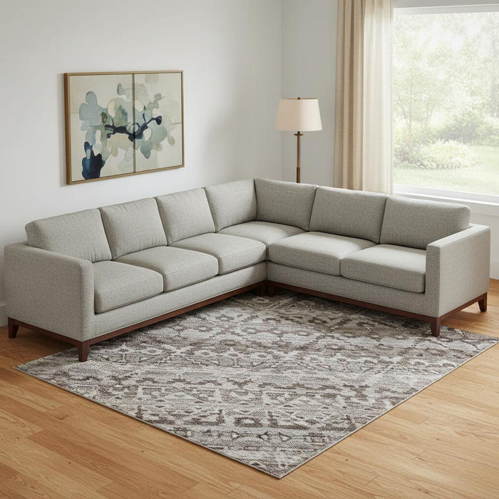 10' X 14' Striped Washable Area Rug With UV Protection (717821) - Brown / Beige