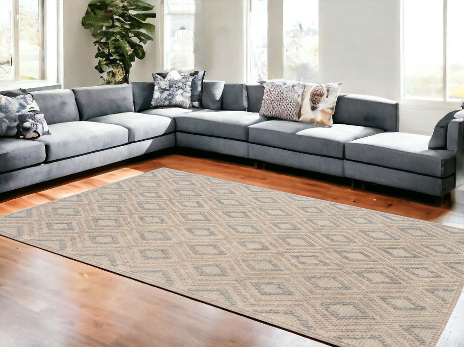 8' x 11' Geometric Handmade Area Rug - Natural