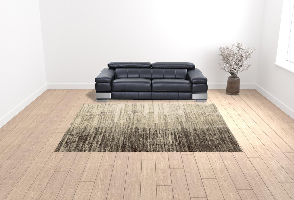 10' x 13' Abstract Power Loom Stain Resistant Area Rug - Beige And Gray
