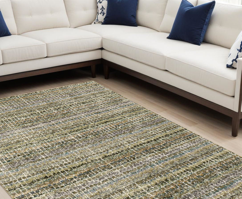7.9' x 11.3' Power Loom Area Rug - Gray And Ivory