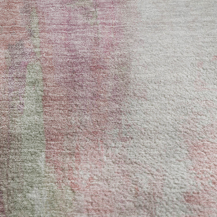 10' X 14' Abstract Washable Area Rug With UV Protection (709908) - Blush / Green / Gray