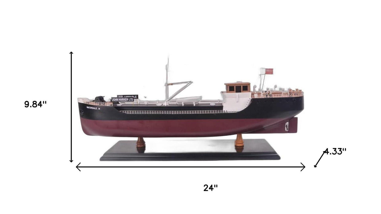 Hand Painted Model Boat (624235) - Black / Dark Brown