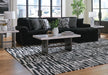 Signature Design by Ashley Midnight-Madness sectional sofa, stationary sectional with plush cushions and dark upholstery.
