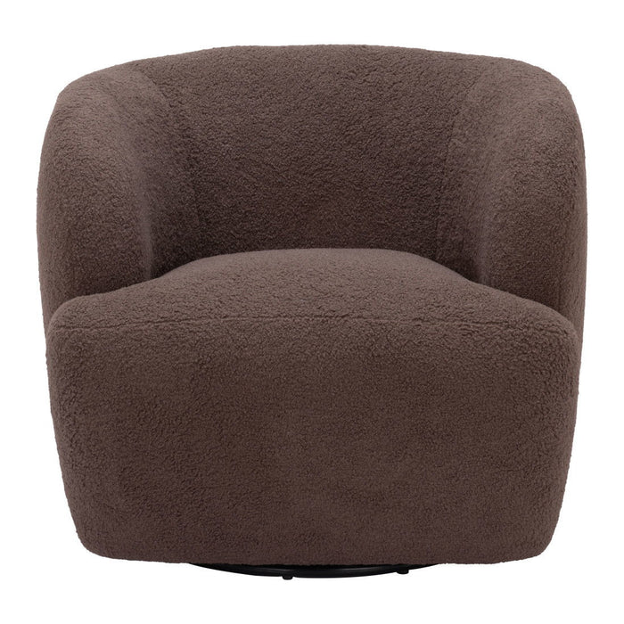 30" Modern Upholstered Swivel Arm Chair - Brown