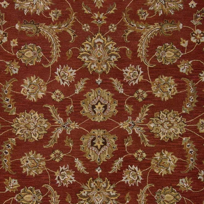 8' X 11' Wool Floral Handmade Area Rug (552867) - Red and Green