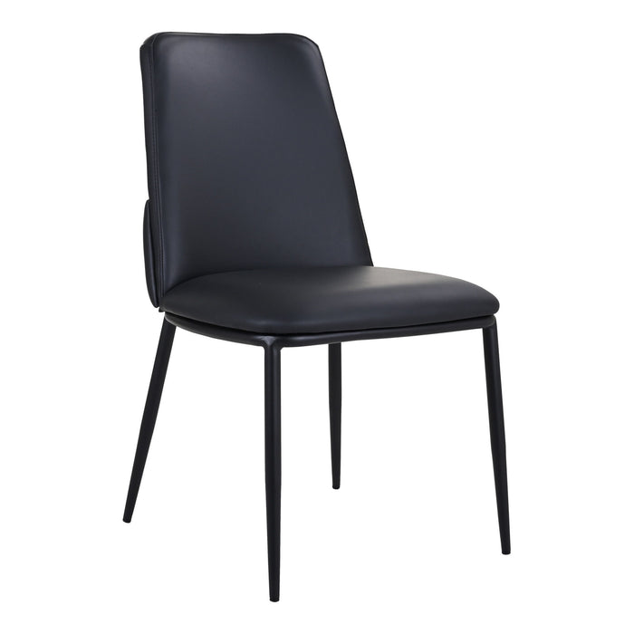 Upholstered Leather Dining Side Chair - Black