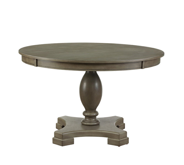 48" Wood Pedestal Base Round Top Dining Table - Gray